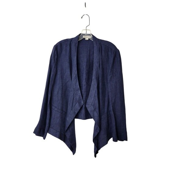 Coldwater Creek Classic Women's 100% Linen Open-Front Cardigan Jacket PM 10-12 - Picture 1 of 5